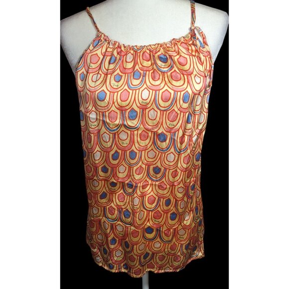 Vintage Designer Rainbow Scalloped Print Top - Picture 1 of 7